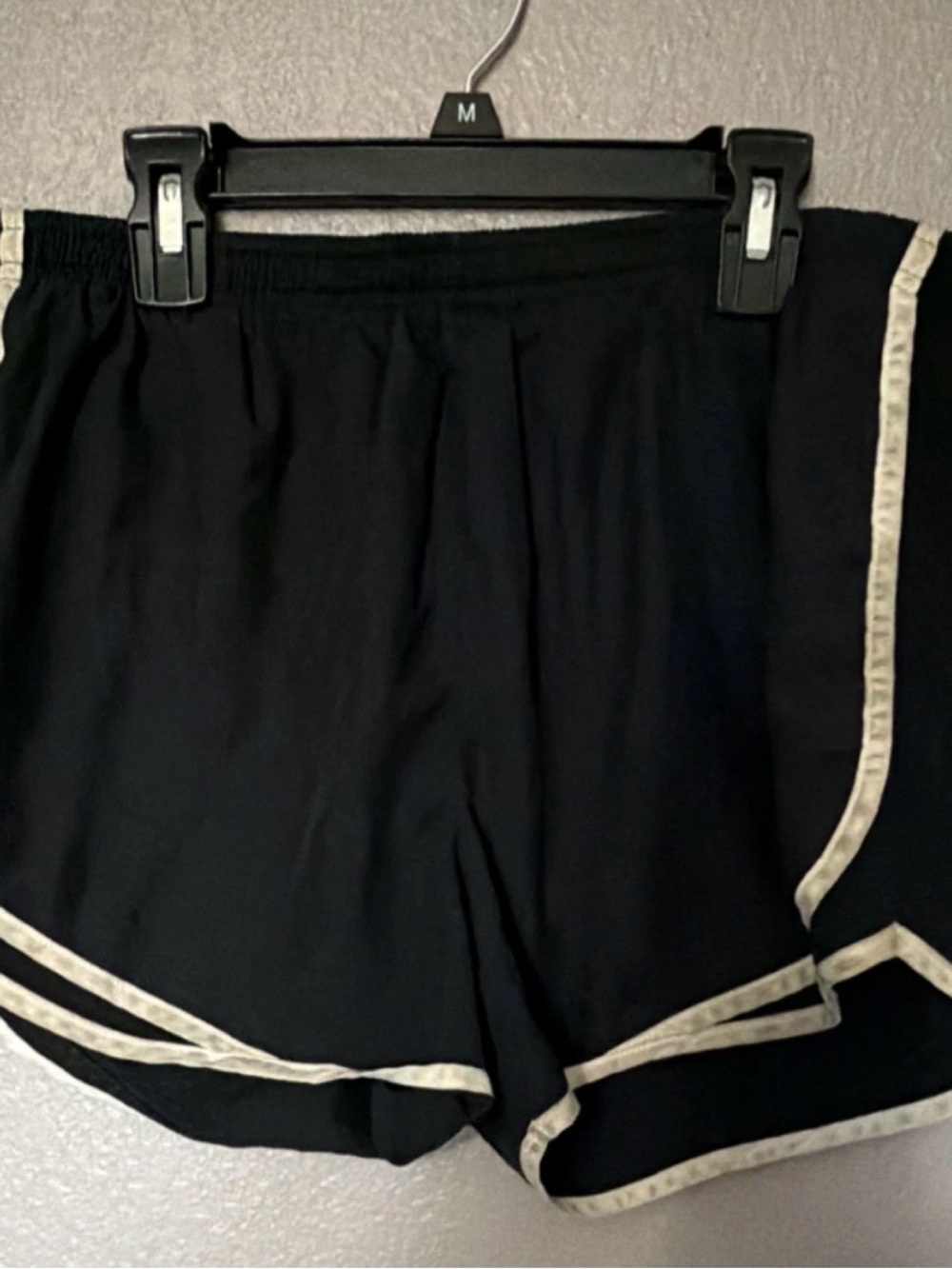 Nike Black Athletic Shorts with Cream Trim